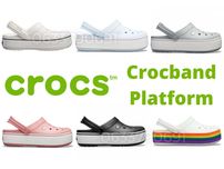 Стильные Кроксы женские на платформе Crocs Crocband Platform крокс