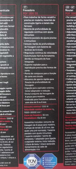 Fresadora 1200 W Parkside NOVO