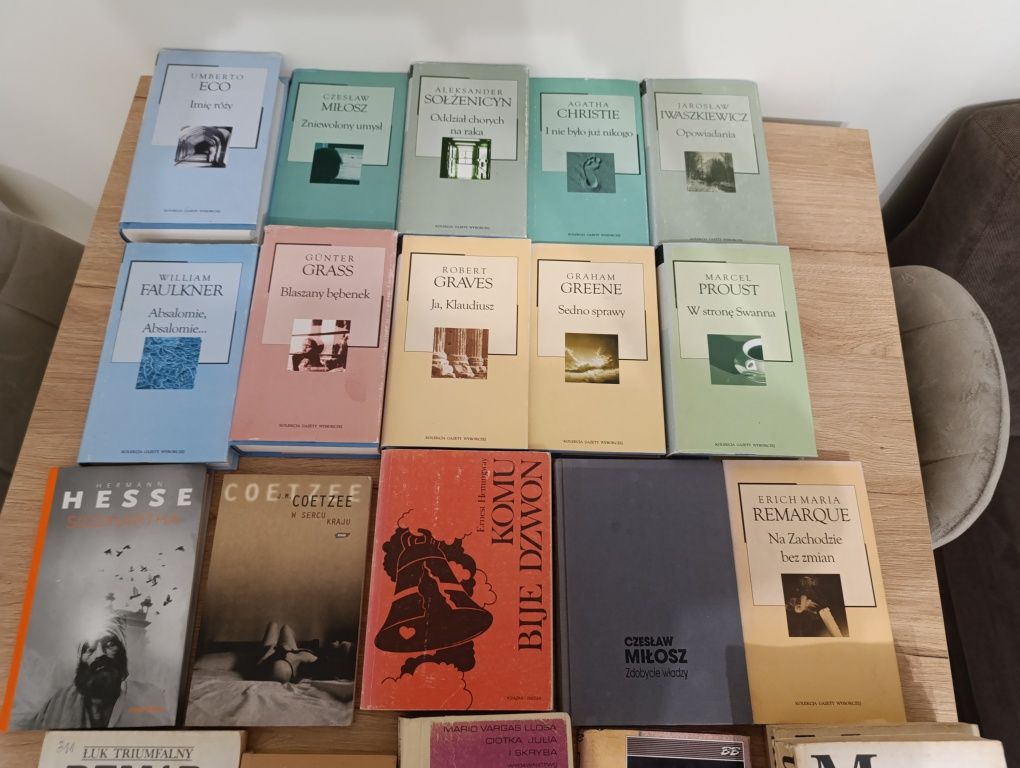 Klasyka zestaw 34 książek Hemingway Hesse Orwell Mann Llosa Remarque