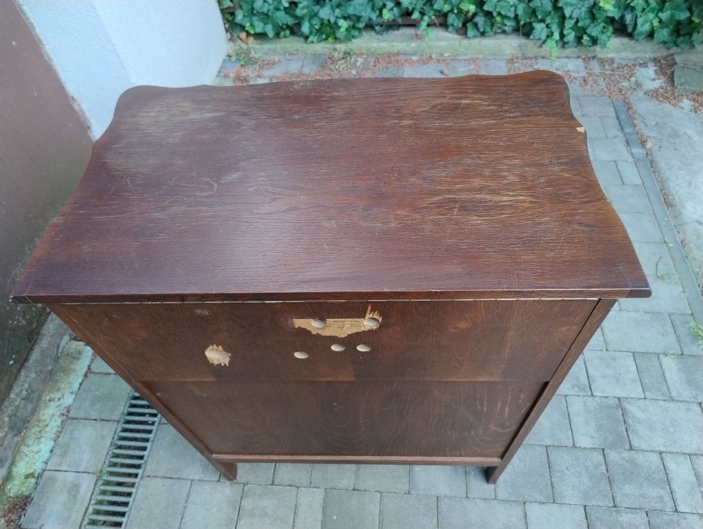 komoda prl biurko barek z drewna