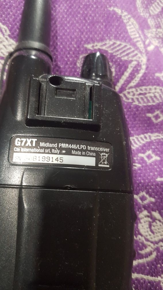 Midland G7XT PMR/LPD usb type-c, быстрая зарядка, 3вт вых мощность