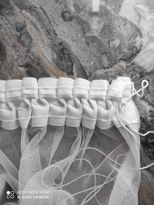 Тюль біла коротка 1.54, фіранка на кухню, в дитячу