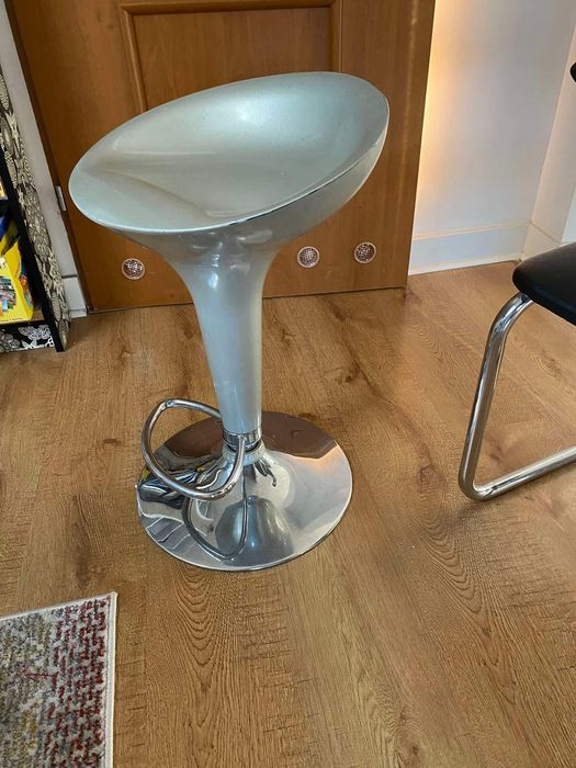 Krzesła barowe, obrotowe, podnoszące , szare 2 szt