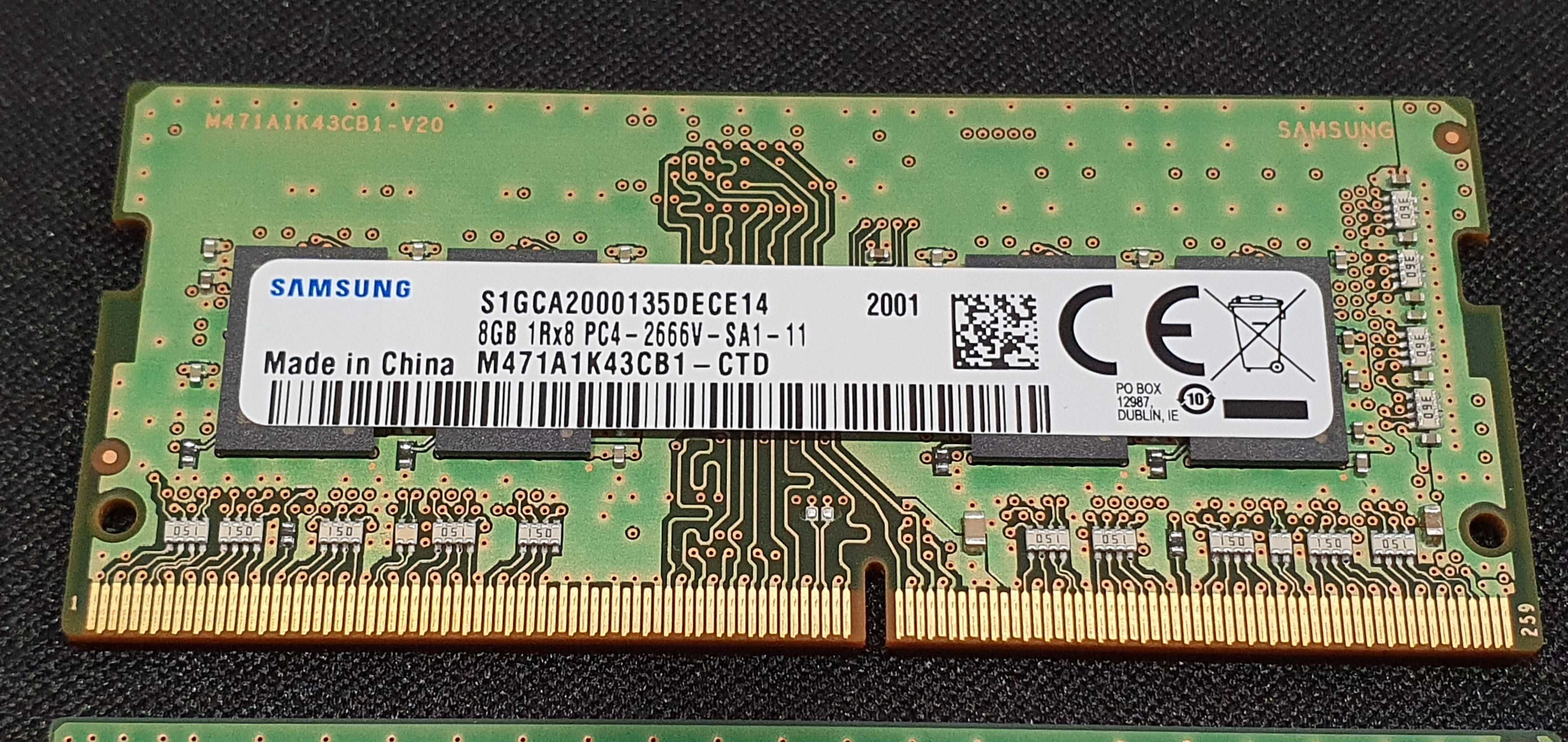 Pamięci RAM DDR4 2 x 8 GB 1Rx8 PC4 - 2666V - SA1 - 11 /// Sprawne 100%