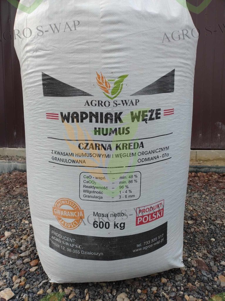 Wapno nawozowe granulowane magnezowe węglanowe czarna kreda PRODUCENT