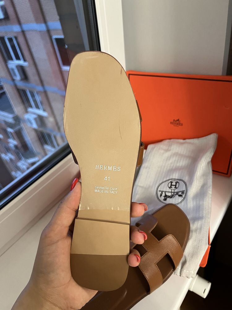 Шлёпанцы Hermes модель Oran 1:1 Luxe