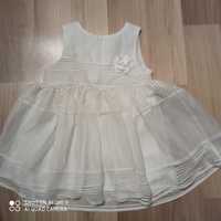 Sukienka na ramiączka dla dziewczynki, biała. H&M. R. 86