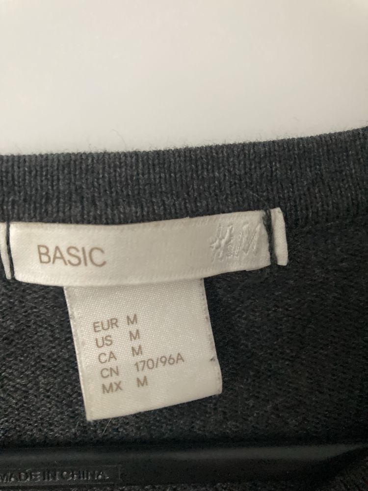 Kardigan 100% bawełna H&M Basic kolor grafitowy USZKODZONY
