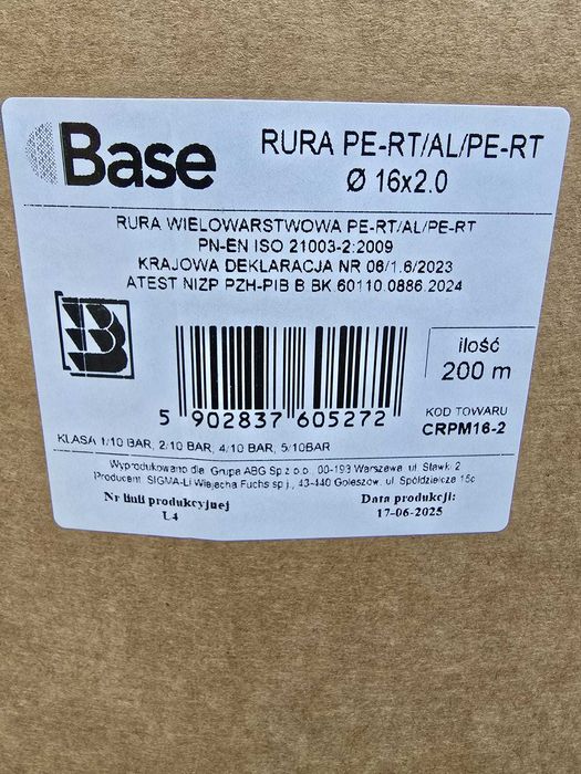 rura pe-rt/al/pe-rt 16x2.0 200m