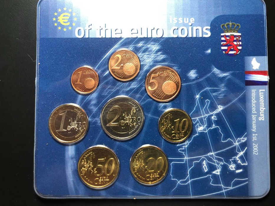 Set Anual Euros Luxemburgo 2002 UNC com Blister
