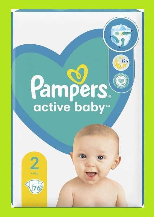 Pampers Pieluchy Rozmiar 2 (4-8kg) 76 Sztuk