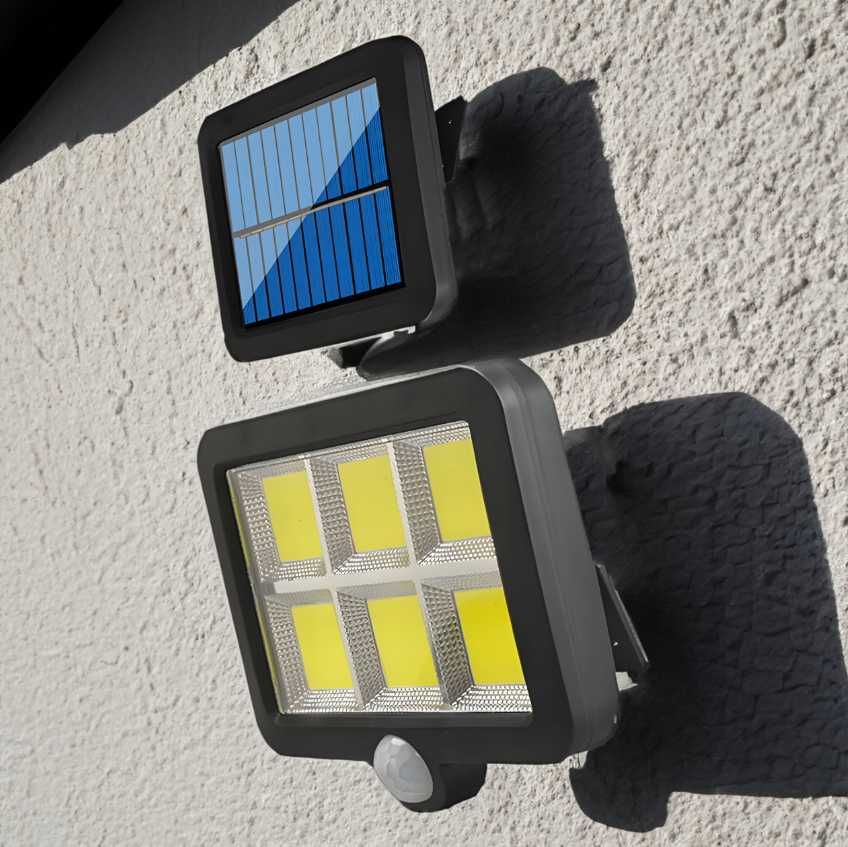 LAMPA LED Solarna CZUJNIK RUCHU Zmierzchu Mocna Panel Solarny + Pilot