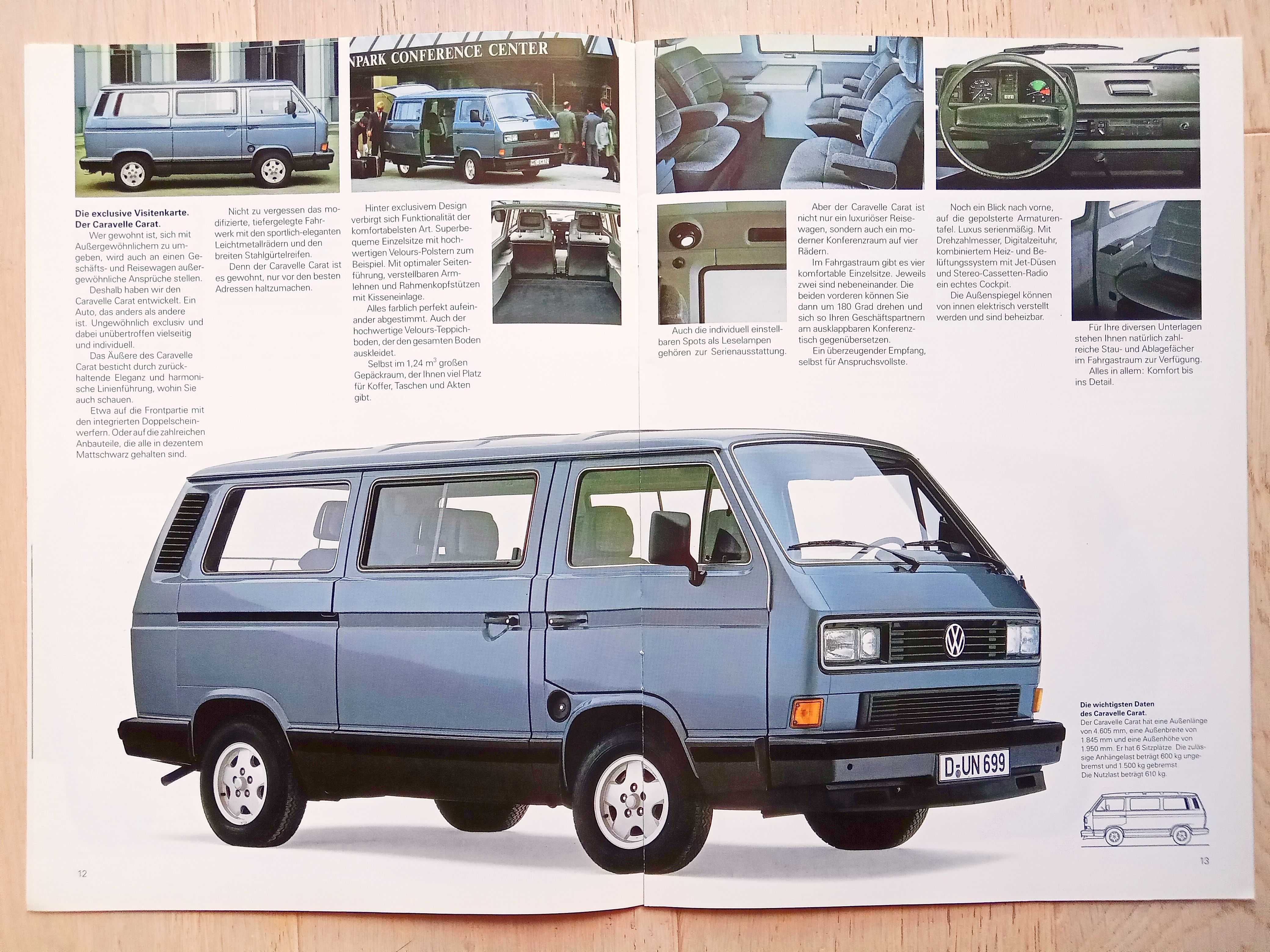 Volkswagen T3 '89 Caravelle (Kombi Carat Multivan Syncro) prospekt BDB