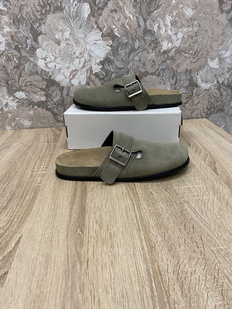 Zara сабо мюлі сандалі шльопки замшеві