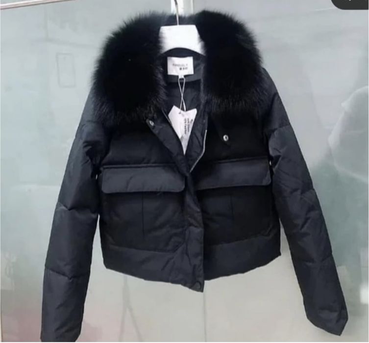 Куртка бомбер з натуральним хутром