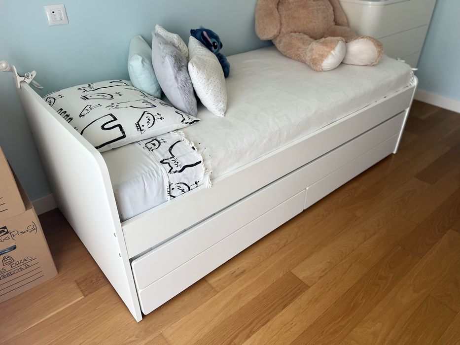 Cama de Solteiro c/ Gavetão - IKEA SKLAT