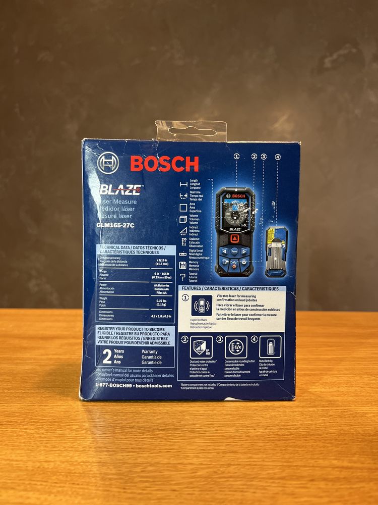 Лазерна рулетка Bosch GLM165-27C (дальномір)