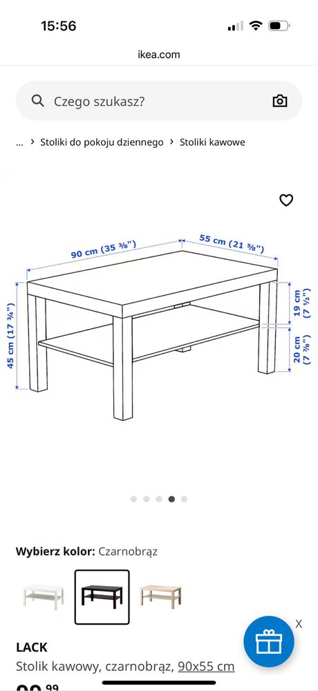 Czarnobrązowy stolik IKEA