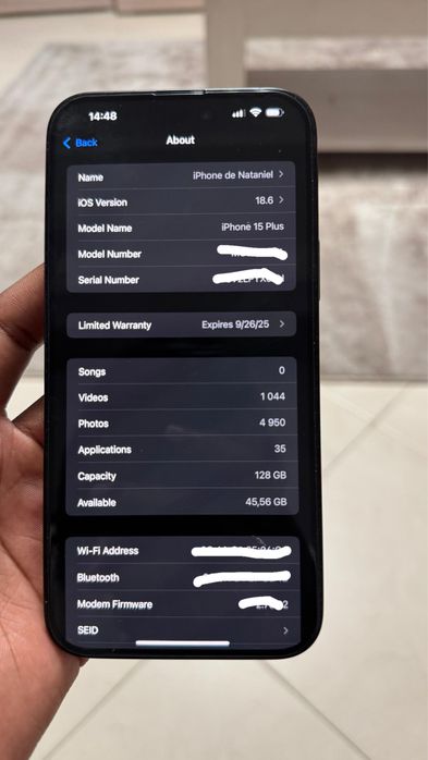 Iphone 15 plus 126 GB