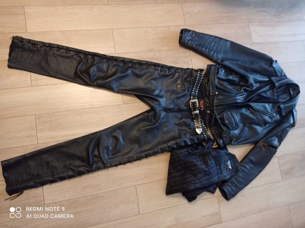 Skórzana kurtka i spodnie motocyklowe firmy LEDMAR  -XL