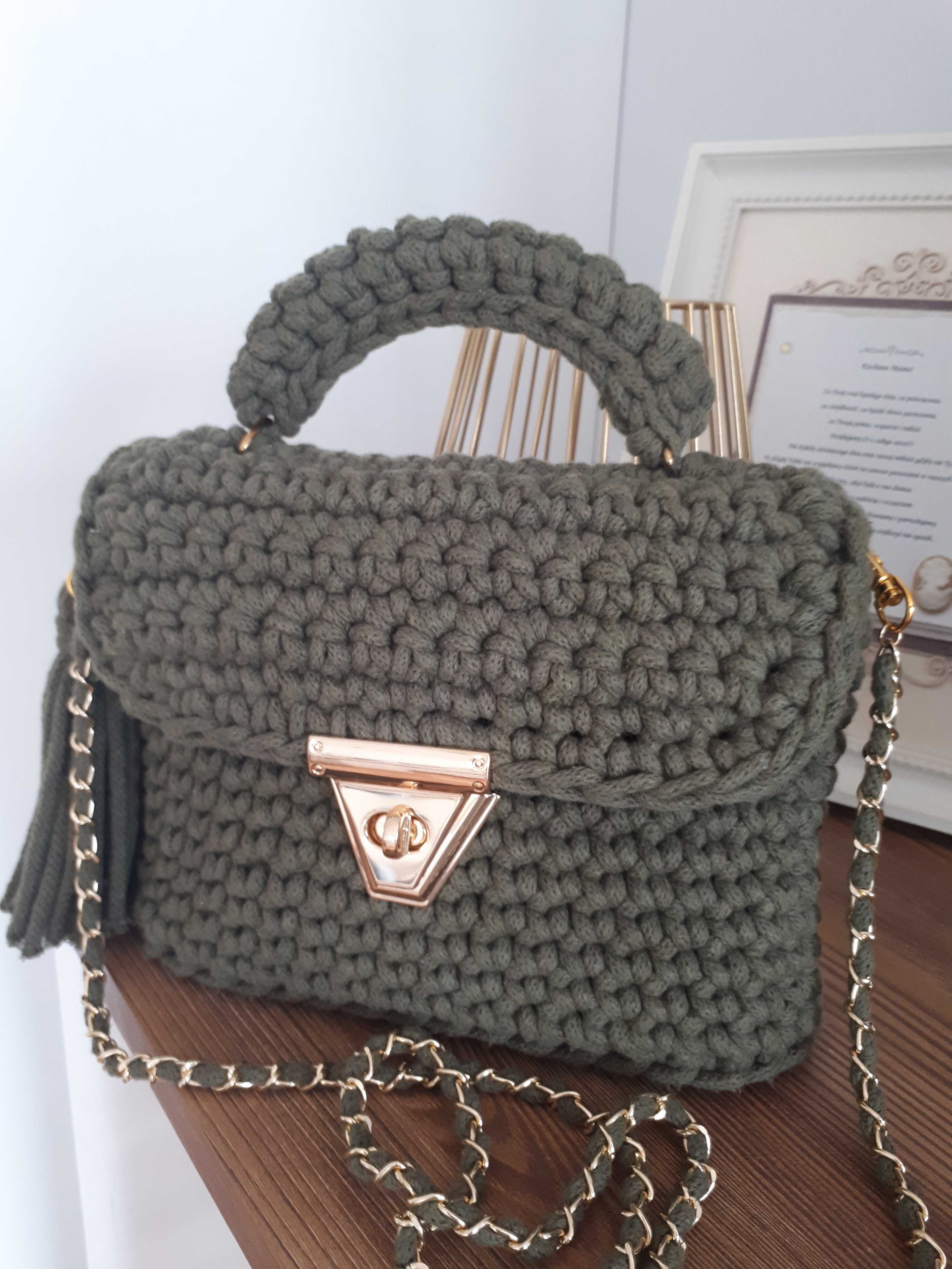 Torebka handmade ze sznurka bawelnianego