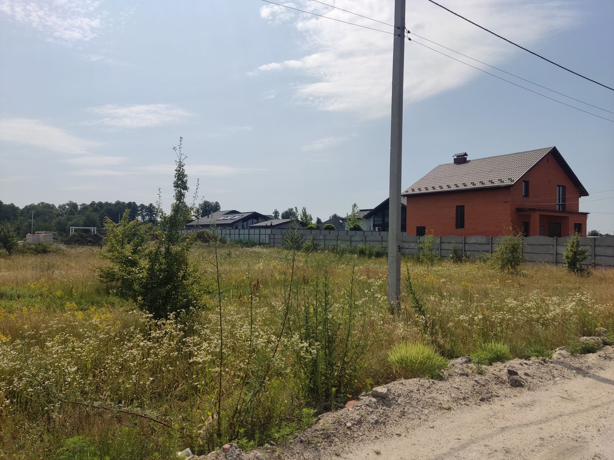 Участок с Гнедин на берегу озера 12 соток вид на лес