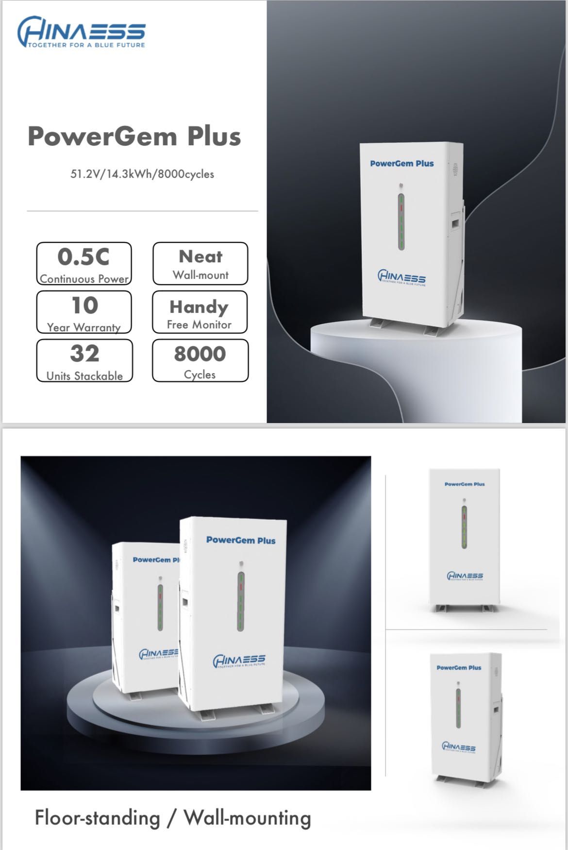 HinaESS Magazyn energii POWERGEM PLUS 14.3kWh z BMS LV 7950 zł z VAT