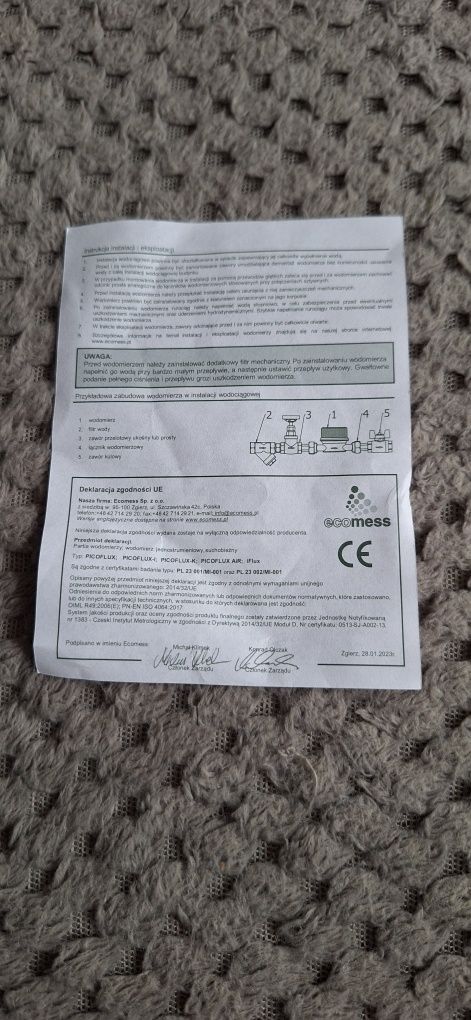 Wodomierz 1/2 cała zimna woda