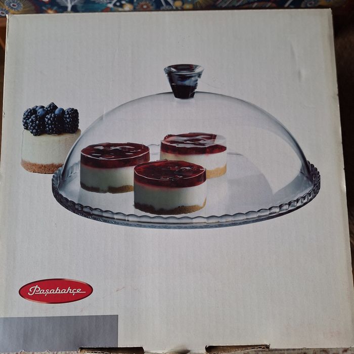 Prato de bolos e cúpula, diâmetro 32cm