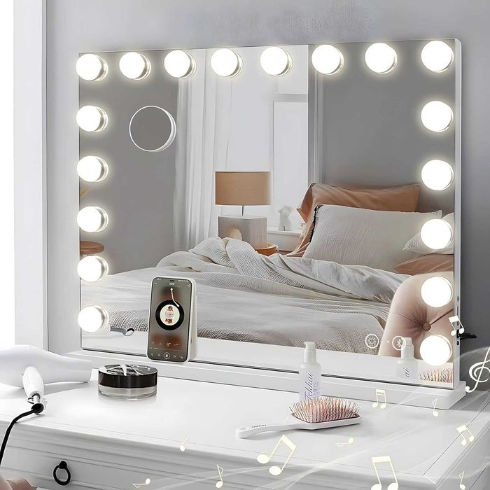 Lustro Hollywood 80x60 LED Bluetooth 3 tryby USB ściemniane