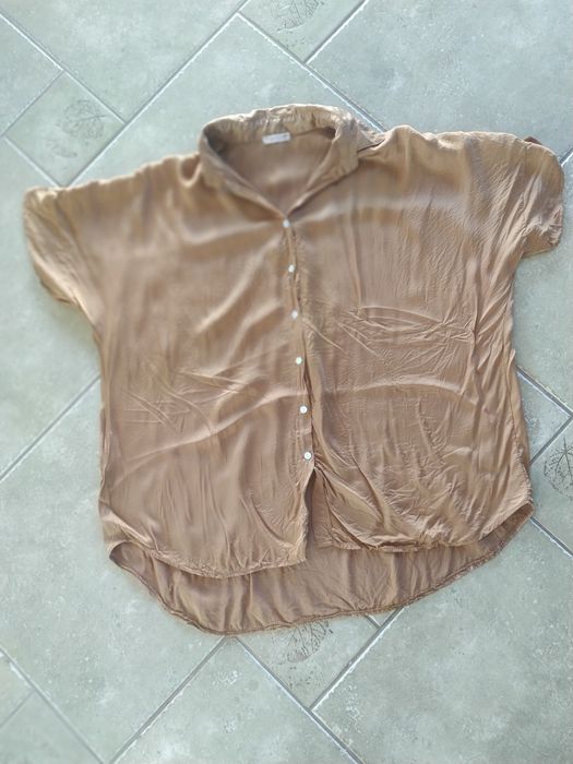 Włoska koszula kimono oversize plus size jedwabna