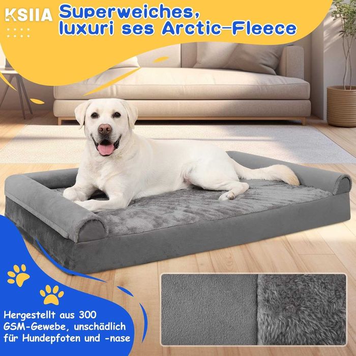 Legowisko ortopedyczne duże, materac dla psa 105x70x18cm, XL Szare