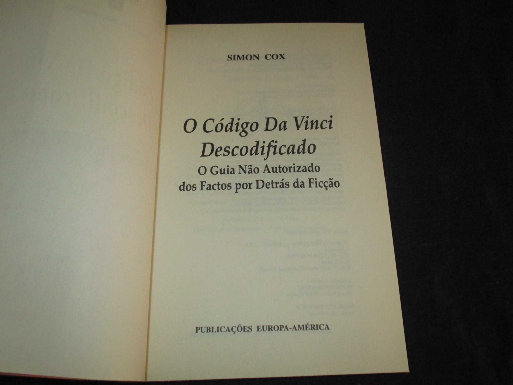 Livro O Código Da Vinci Descodificado Simon Cox