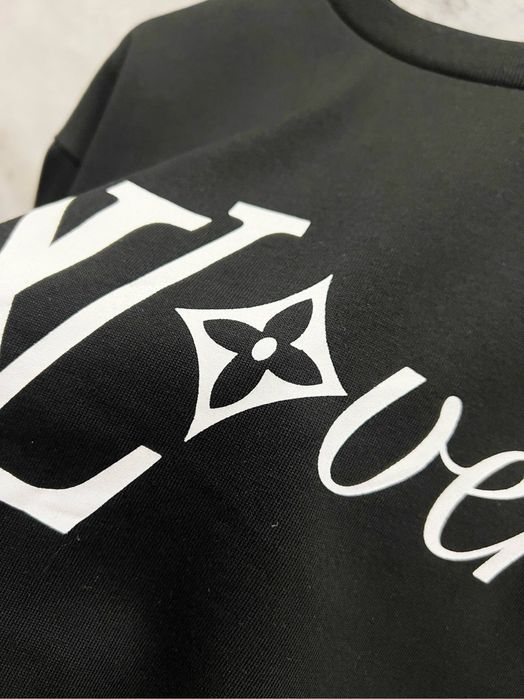 LOUIS VUITTON футболка мужская оверсайз черная унисекс оригинал