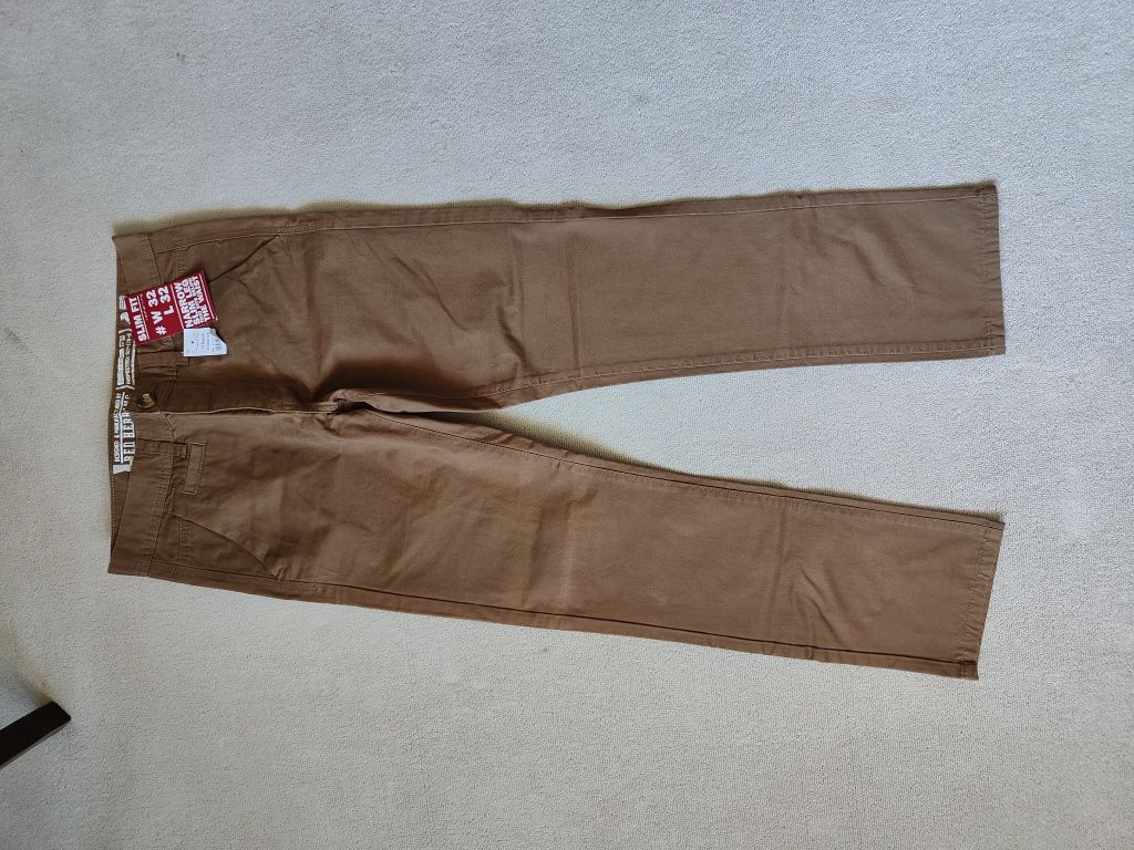 Spodnie męskie chinosy brązowe nowe 32 M straight