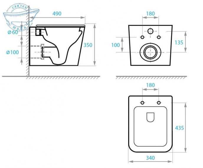 Унітаз підвісний Koller Pool Trend Tornado 3.0 TR-0490-RQ3 з сидінням