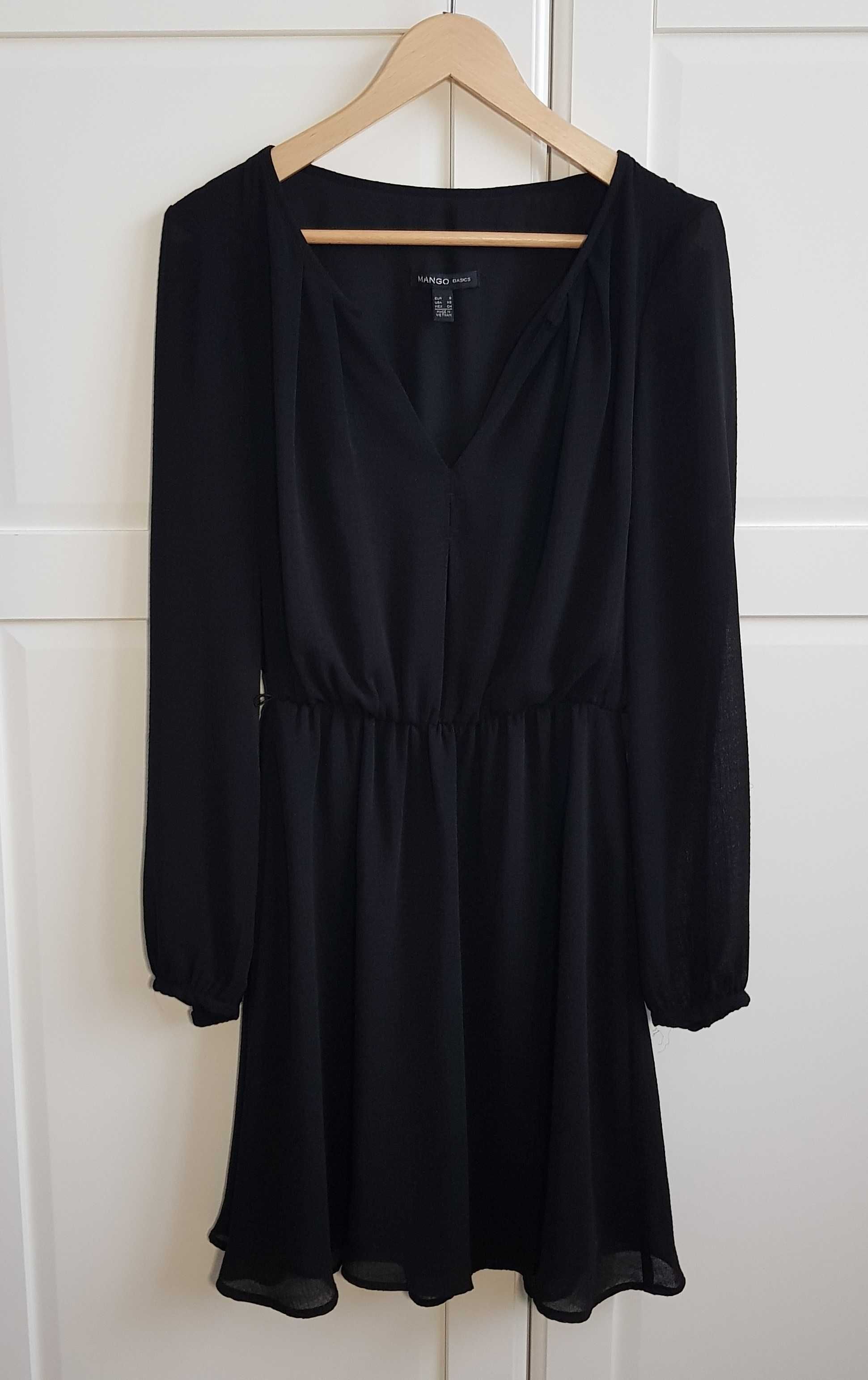 Sukienka czarna vintage boho  MANGO S 36