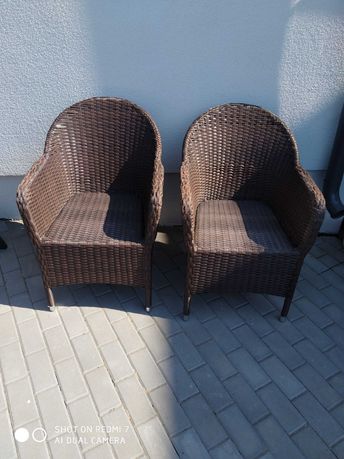 dwa fotele rattanowe sun-fun