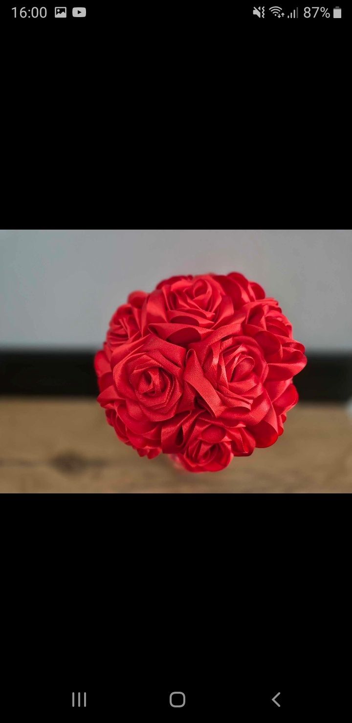 Kompozycja bukiet róż handmade prezent  czerwone róże rękodzieło