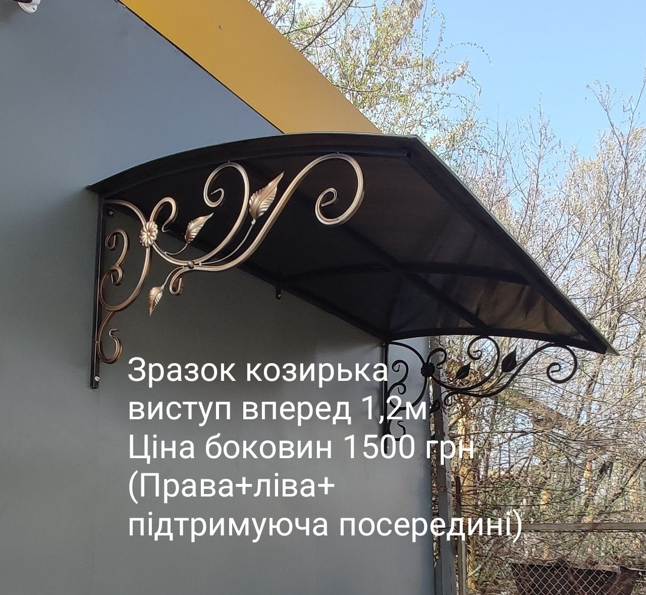 Козирьок над дверима. Дашок кований. Козырек над дверью.