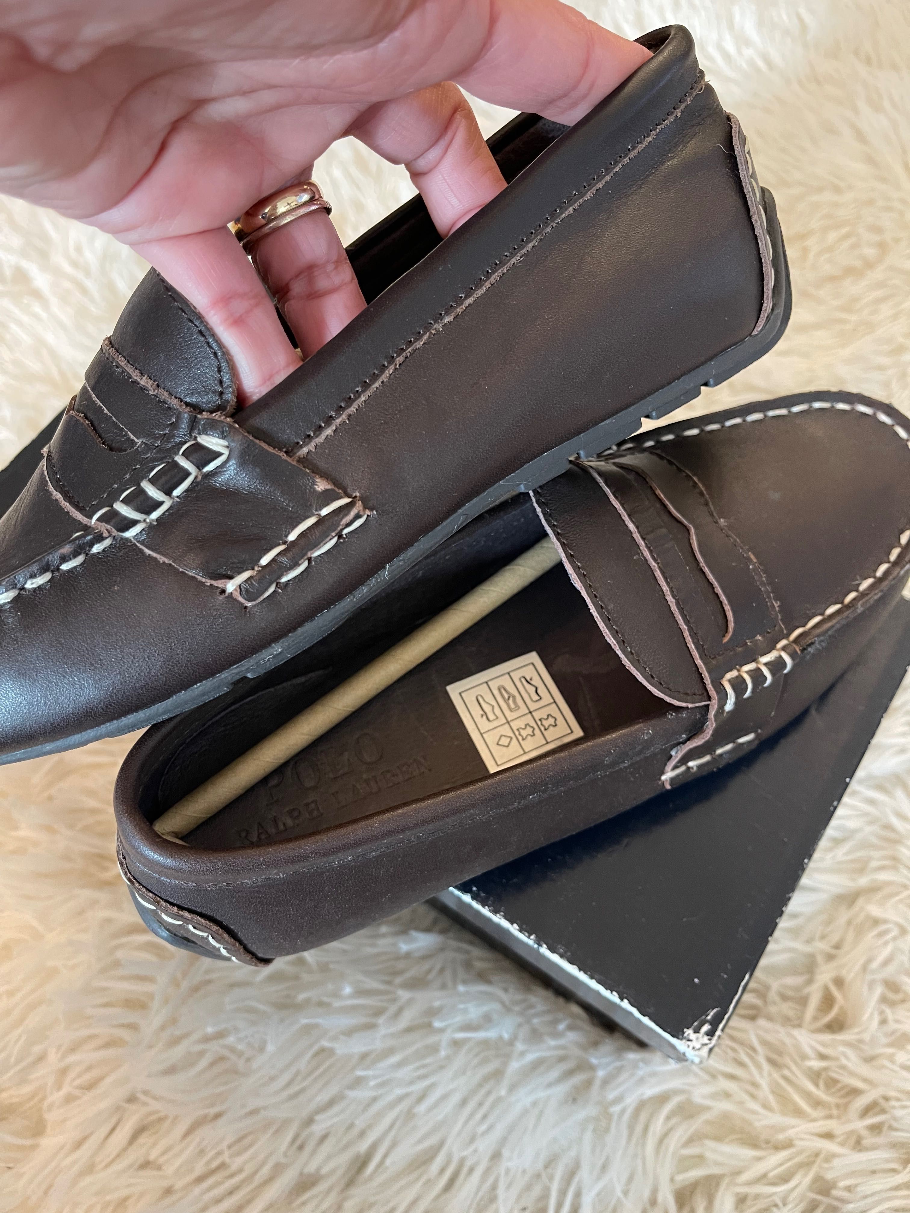Mocassins em pele Polo Ralph Lauren.
