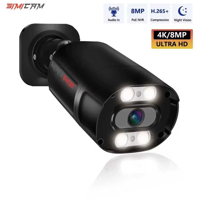 Вулична металева IP камера відеоспостереження 4MP 2.8mm з аудіо Onvif