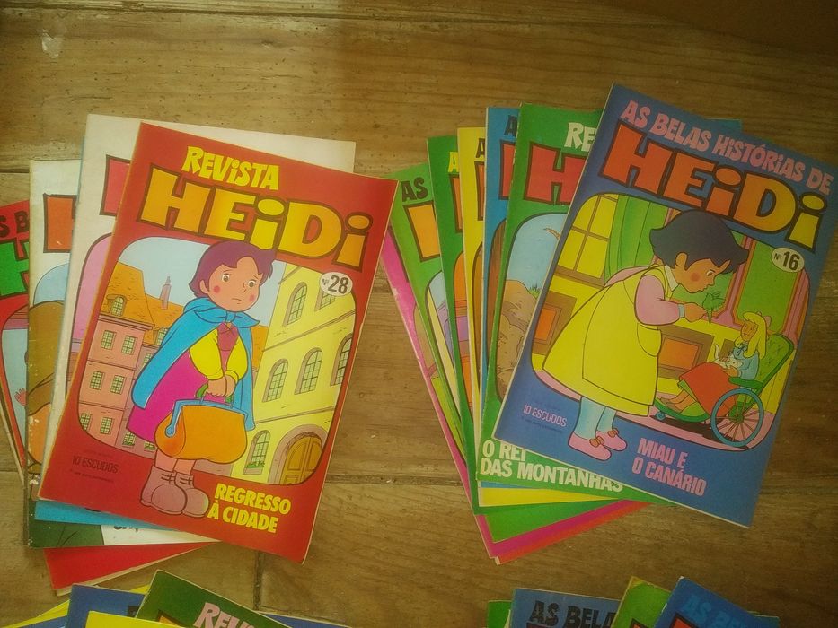 Coleção revistas da Heidi antigas de 1976 com caixa arquivadora