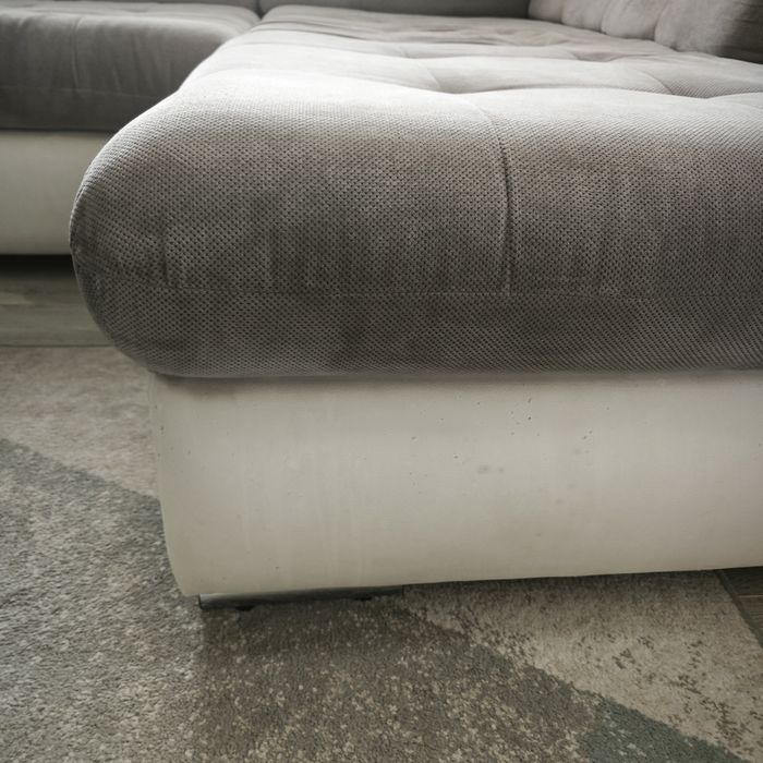 Duży narożnik диван kanapa sofa szary biały funkcja spania 200/140