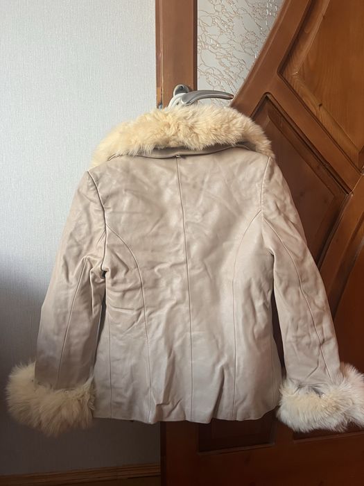 Куртка з шкіри лайки, хутро песець