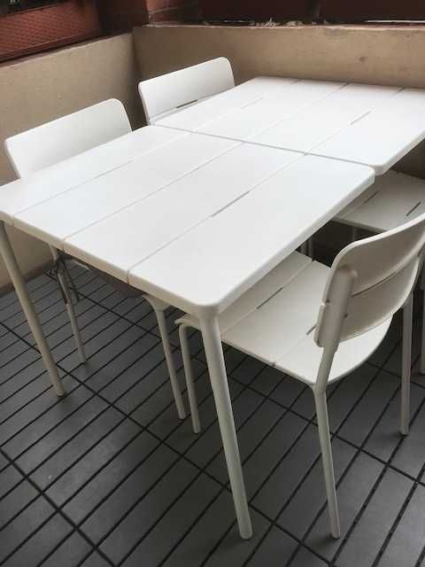 Komplet mebli na balkon stół i 4 krzesła IKEA