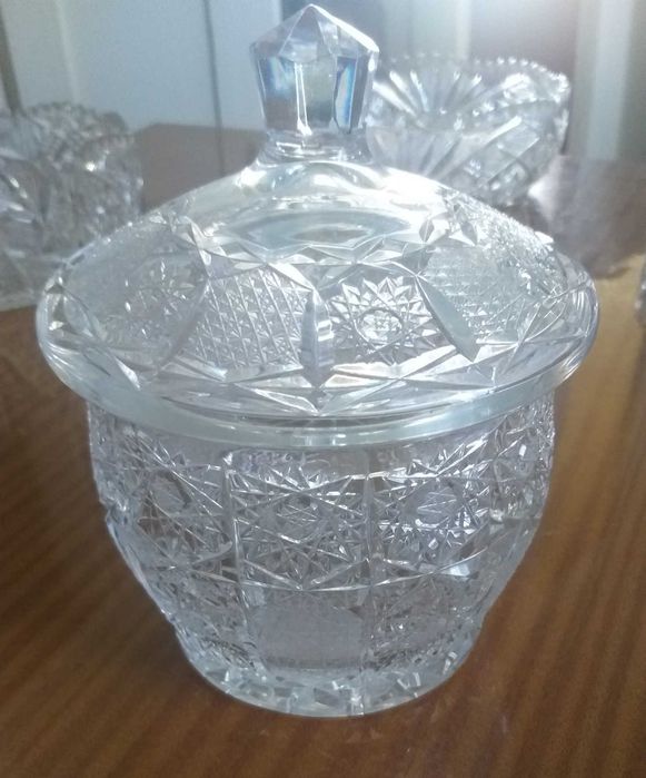 kryształy misa kryształowa, półmiski PRL