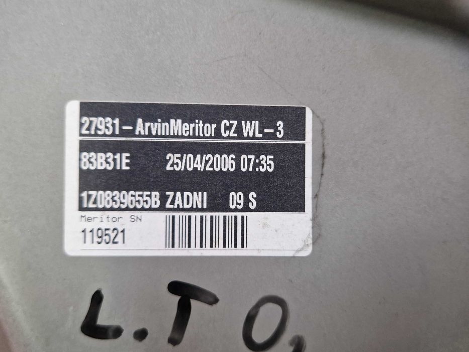 Mechanizm Podnoszenia Szyby L.T Skoda Octavia II Kombi 1Z0.839.655.B