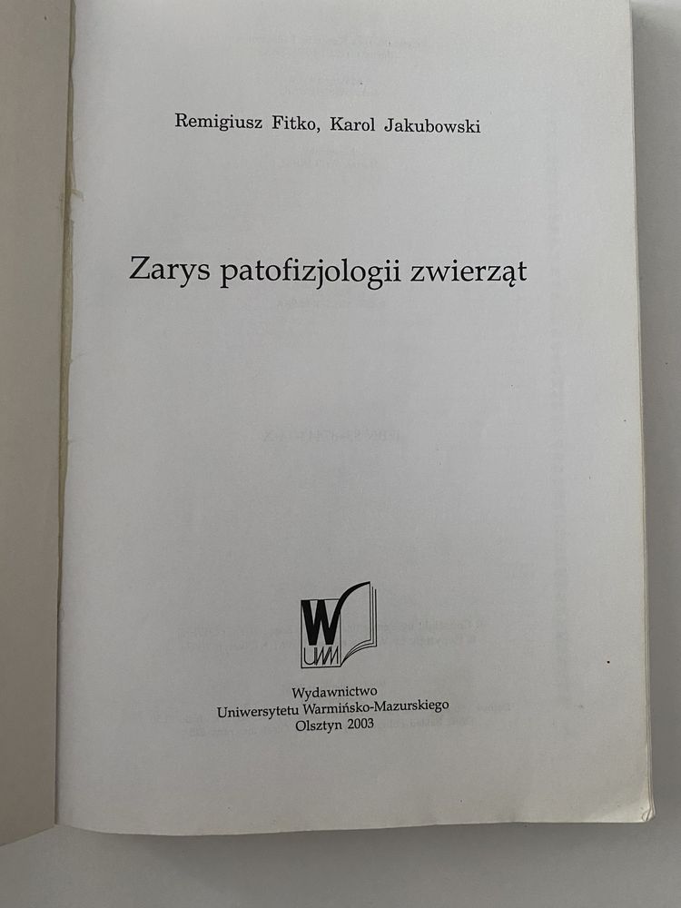 Zarys patofizjologii zwierząt R. Fitko, K. Jakubowski