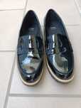 Buty mokasyny czarne lakierki 40